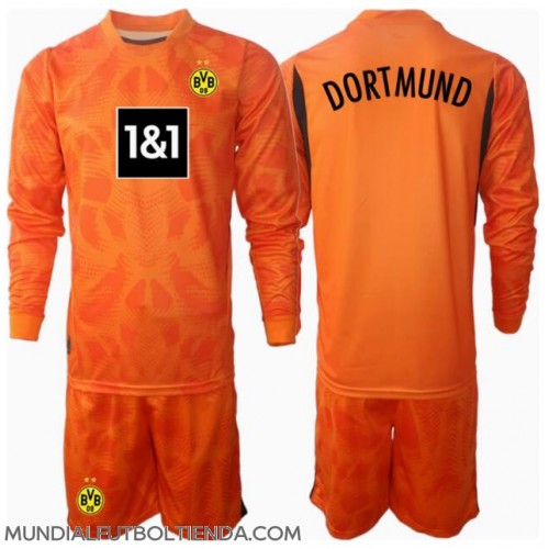 Camiseta Borussia Dortmund Portero Tercera Equipación Replica 2024-25 para niños mangas largas (+ Pantalones cortos)